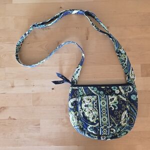 Floral Blue and Green Crossbody Bag